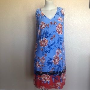 MSK Floral Tropical Sleeveless Shift Knit Dress Size 1X New